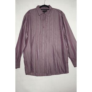 Oakley Men’s Button-Up Shirt XXL Purple Pinstripe Regular Fit
